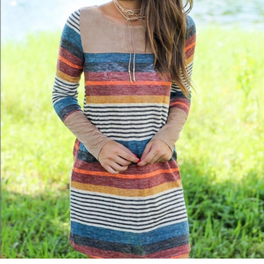 Wanna B Striped Sweater Dress size small